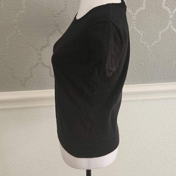 Talbots Black Short Sleeve Top MP - Picture 3 of 7